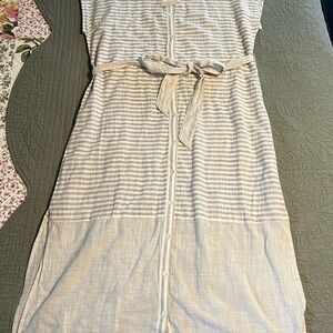 Lucky Brand Striped Maxi Dress - Cream and White NWT